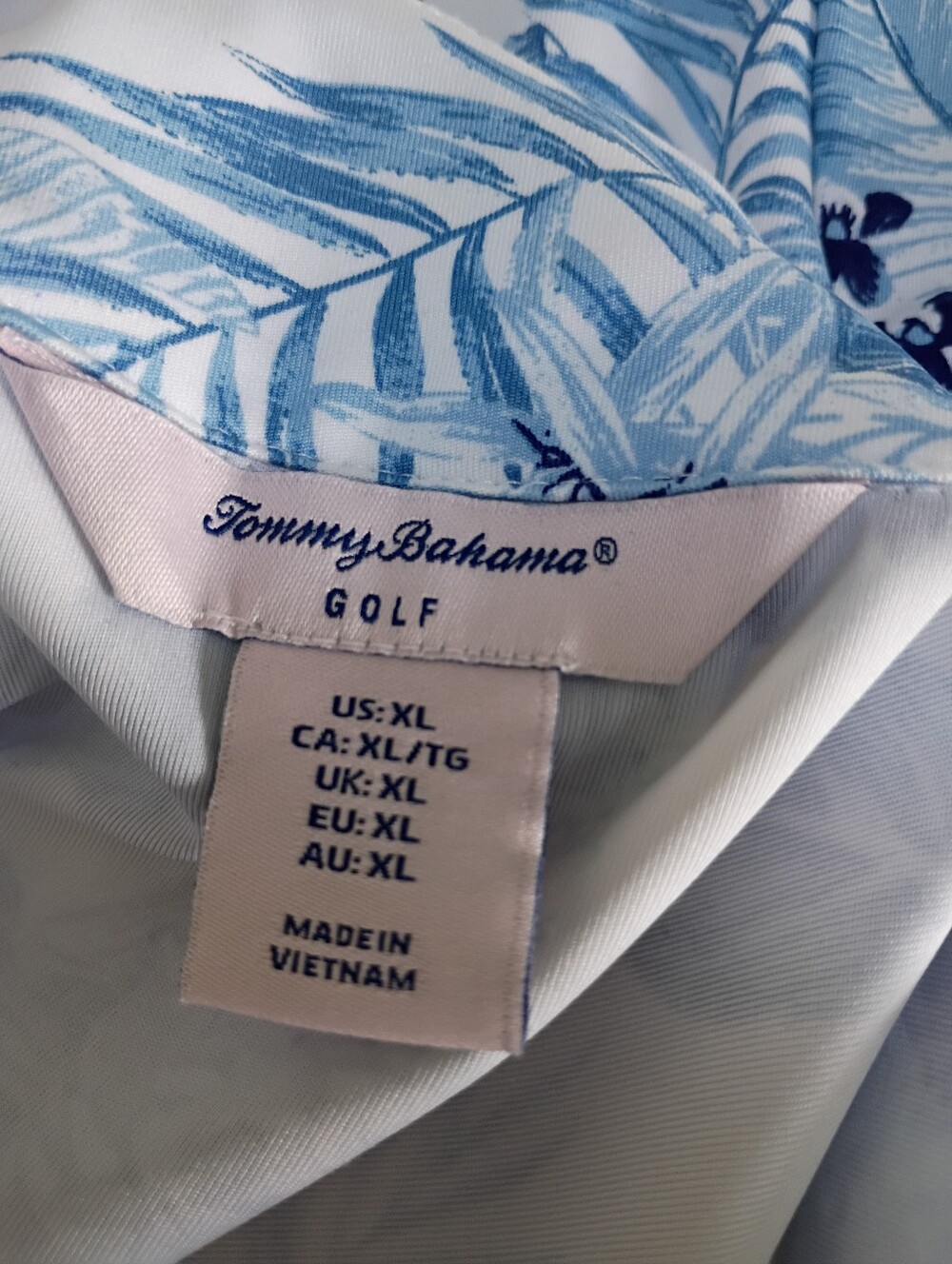 Tommy Bahama Golf Blue White Tropical Print 3/4 Jacket longsleeved floral - XL - Picture 7 of 8